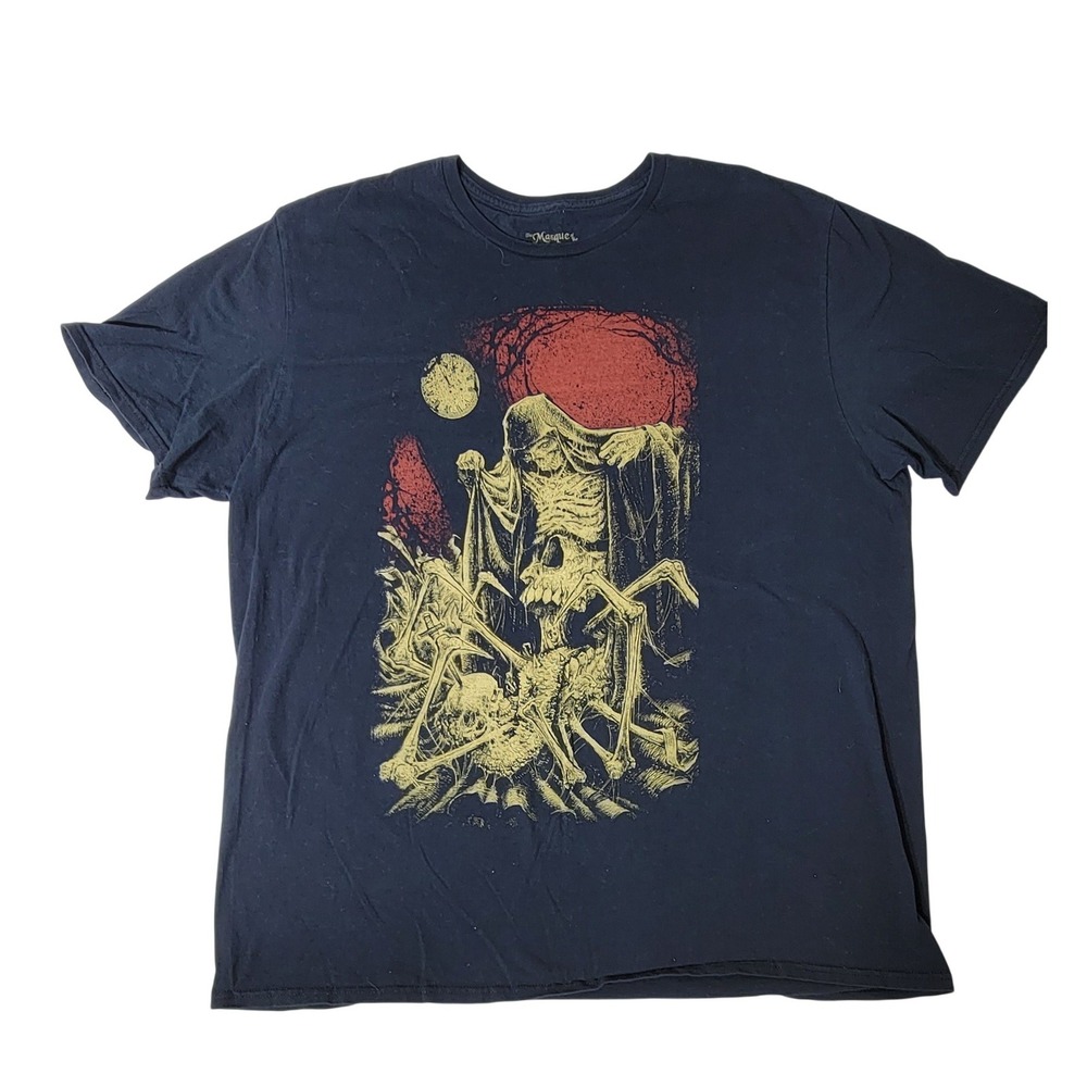 Lootwear The Masque of the Red Death Mens 2XL Navy Graphic T-Shirt Horror Poe